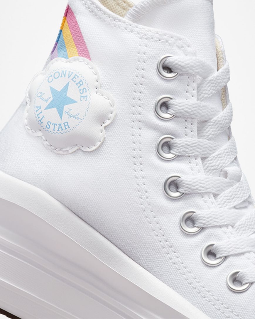 Topanky Na Platforme Converse Chuck Taylor All Star Move Rainbow Cloud Vysoke Dievcenske Biele Modre Ruzove | SK CRLBW4